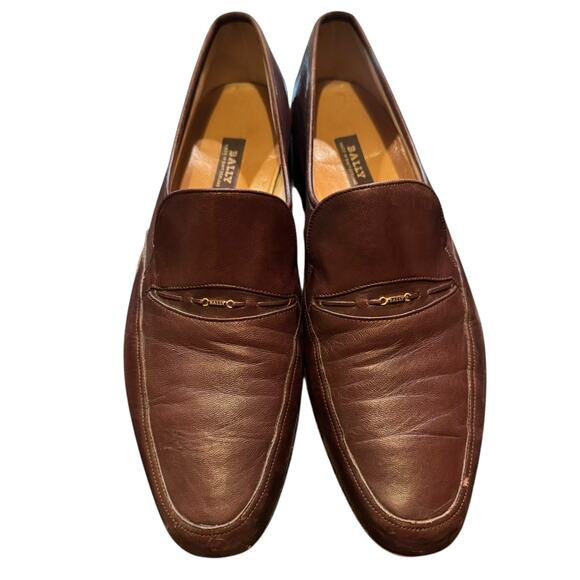 Bally Size 13 M Brown Leather Durango Made in Switzerland Loafers Slip On Shoes